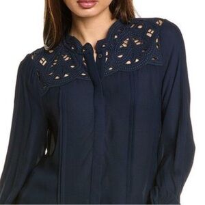 NWT REISS Emily-Lace Yoke Shirt